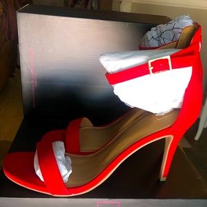 New in box, red, suede like heels, size 8.5